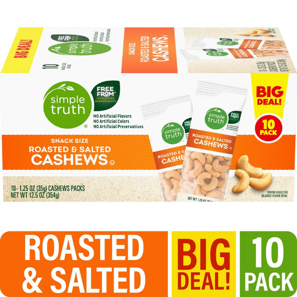 Kroger Simple Truth® Roasted & Salted Cashews Snack Size BIG DEAL! Same ...