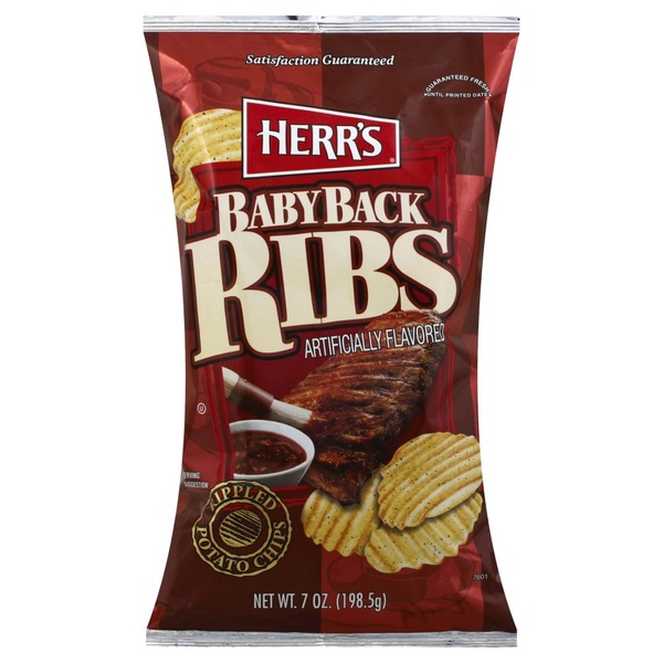 Herrs Potato Chips, Rippled, Baby Back Ribs (7 oz) from Tops Markets