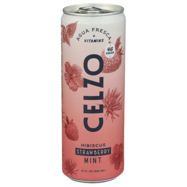 Celzo Agua Fresca Hibiscus Strawberry Mint Agua Fresca Same-Day