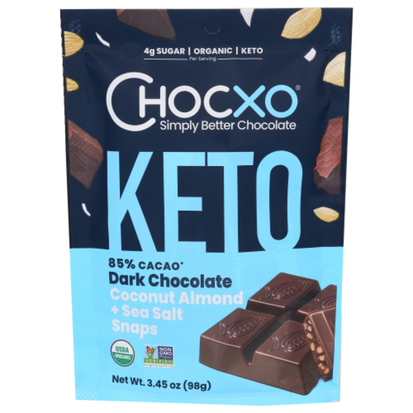ChocXO Coconut Almond Sea Salt Dark Chocolate Keto Snaps Same-Day