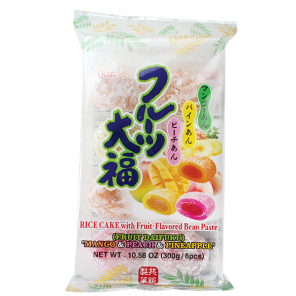 JFC International Inc. Rice Cake with Fruit Flavored Bean Paste – Mango, Peach & Pineapple