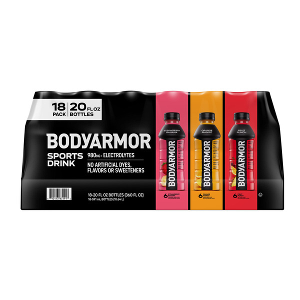 BODYARMOR Sports Drink, Variety Pack, 20 fl oz, 18-count