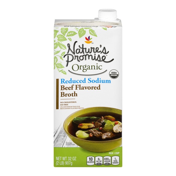 Nature's Promise Organic Reduced Sodium Broth Beef (32 oz) Instacart