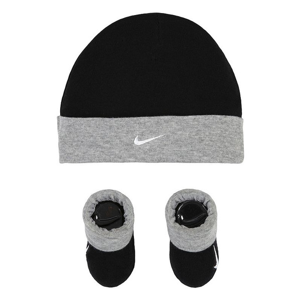 Nike Babies' Beanie Hat & Booties Set - Black
