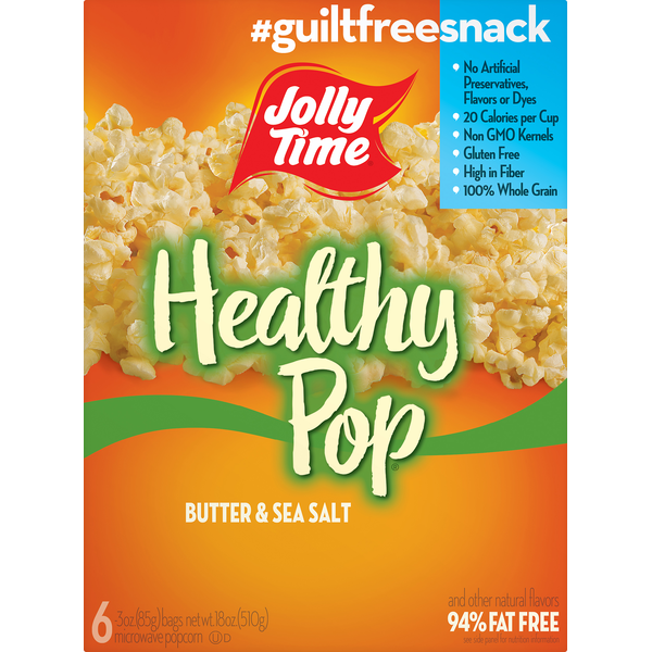 Jolly Time Popcorn, Microwave, Butter & Sea Salt (18 oz) Instacart