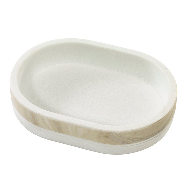 IZOD Resin Soap Dish, 4 x 4-1/4 x 1 in - Natural/Tan