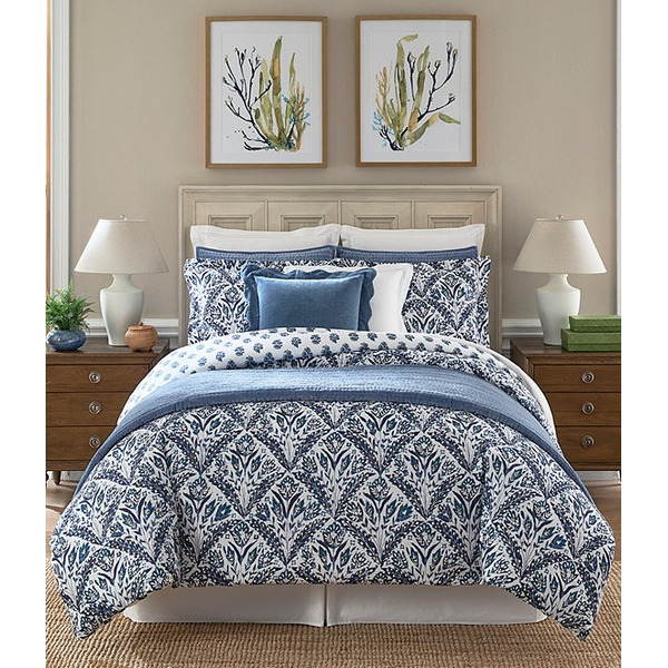 Southern Living Amelia Damask Floral Reversible Comforter Mini Set