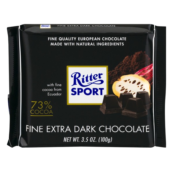 Ritter Sport Fine Extra Dark Chocolate 3 5 Oz Instacart