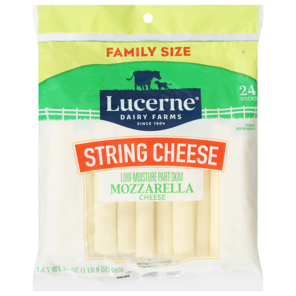 Lucerne String Cheese, Mozzarella, Family Size