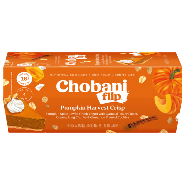 Chobani Lowfat Pumpkin Harvest Crisp Greek Yogurt Value Pack