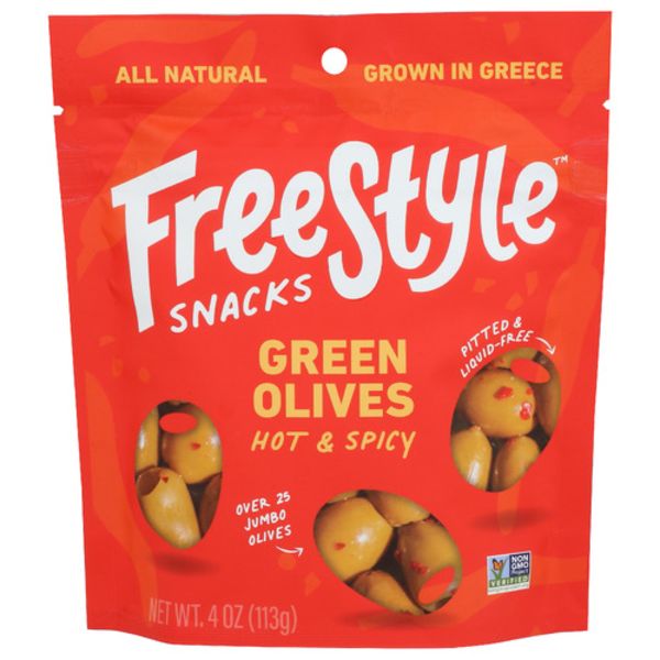 Freestyle Snacks Hot & Spicy Green Olives Same-Day Delivery or