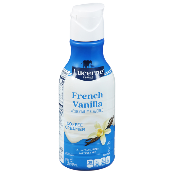 Lucerne Coffee Creamer, Lactose Free, French Vanilla