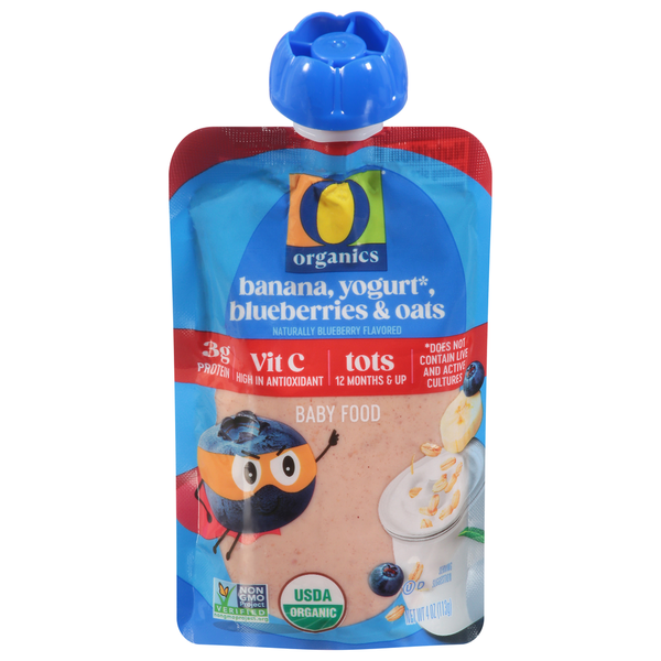 O Organics Banana, Yogurt, Blueberries & Oats Tots 12 Months & Up Baby Food