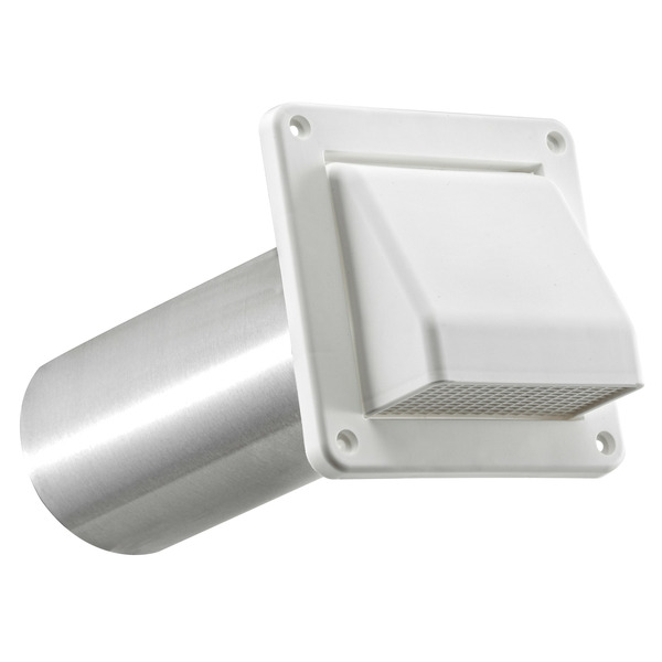 Lambro 4 in White Plastic Air Intake Vent with 11 in Tail Pipe