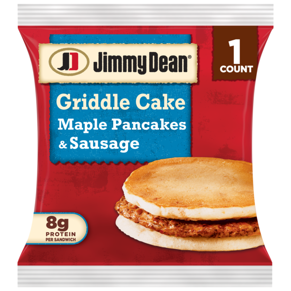Jimmy Dean Griddle Cake Breakfast Sandwiches with Maple Pancakes and Sausage, Frozen, 4 Count