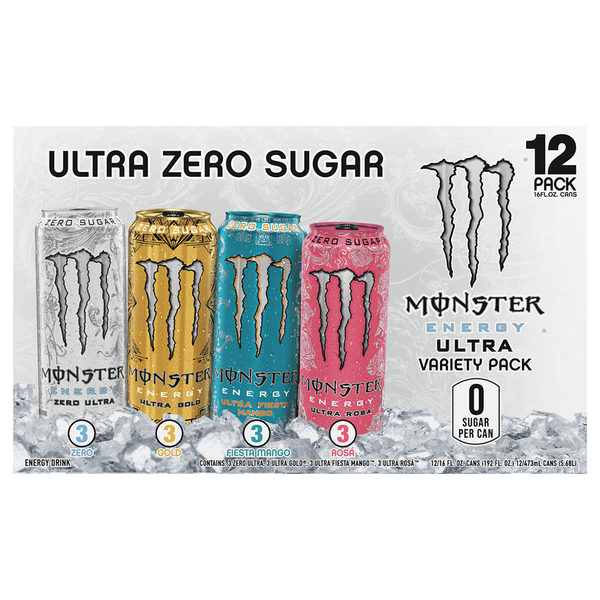 Monster Variety Pack Ultra Assorted Zero Sugar Energy Drink Same