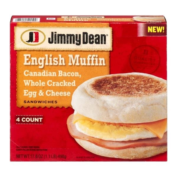 Jimmy Dean Canadian Bacon, Whole Cracked Egg & Cheese English Muffin