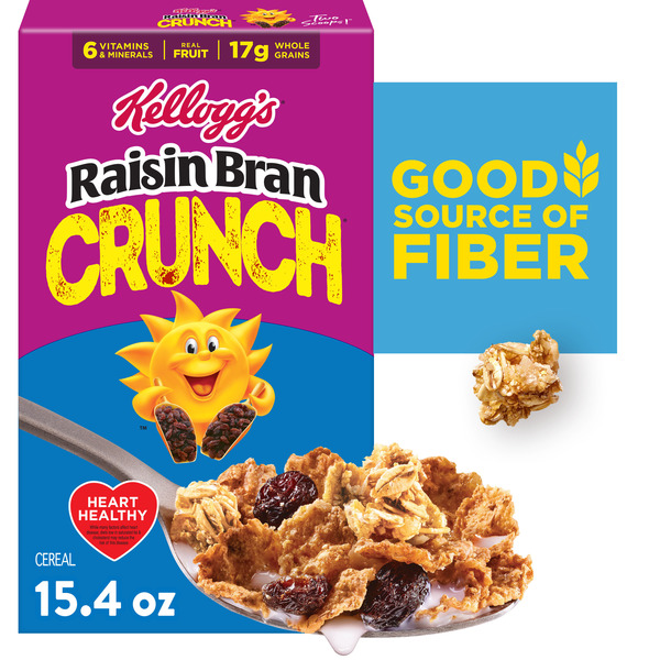 Kellogg's Raisin Bran Crunch Breakfast Cereal, Good Source of Fiber