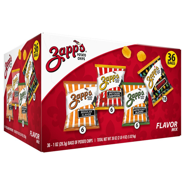 Zapp's Potato Chips, Variety Pack, 1 oz, 36 ct Same-Day Delivery