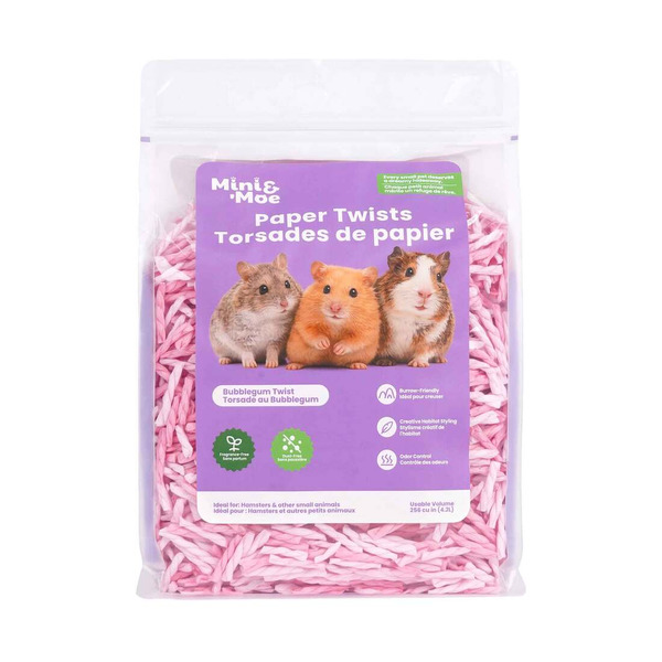 Mini & Moe Bubblegum Paper Twists Small Animal Bedding
