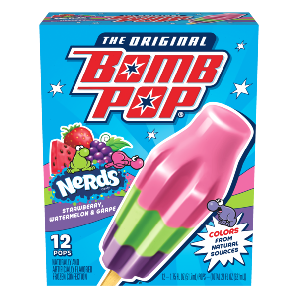 Bomb Pop NERDS Ice Pop, 12 Pack