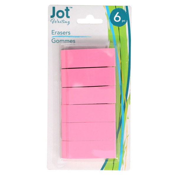 Jot Office Supplies Pink Beveled Erasers Same-Day Delivery | Dollar Tree