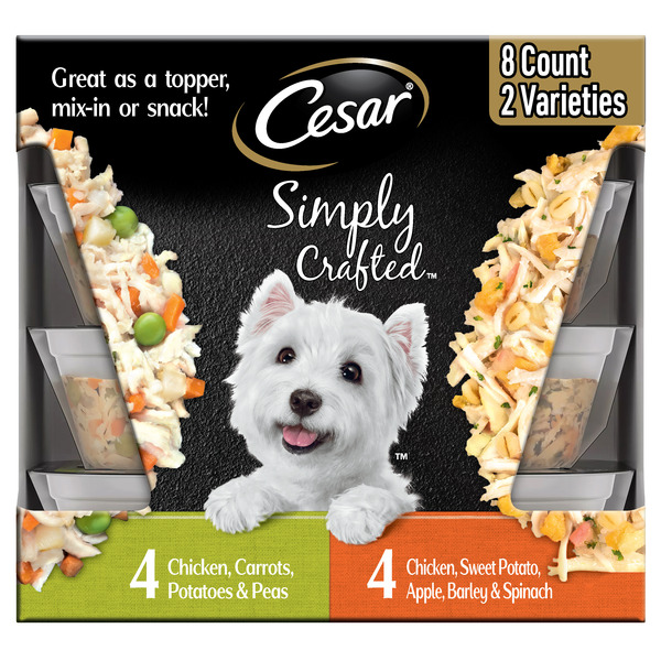 Cesar Simply Crafted Adult Wet Dog Food Toppers, Chicken Variety
