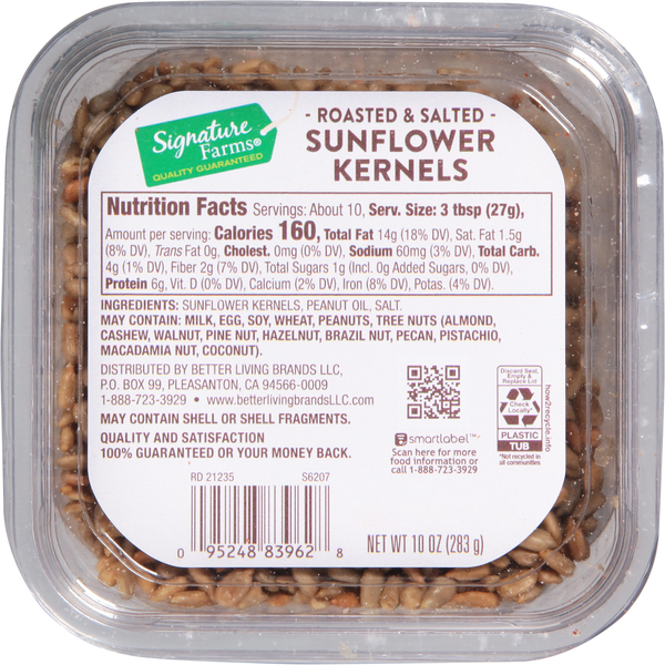 Signature Farms Sunflower Kernels, Roasted & Salted