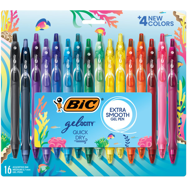 BIC Quick Dry Ocean Assorted Gel Pens