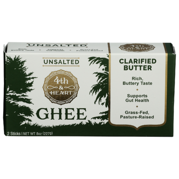 4th & Heart Unsalted Ghee Clarified Butter 2 Sticks Same-Day