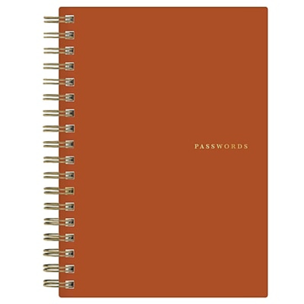Blue Sky Bespoke Passwords Composition Notebook, 4 x 6 in - Terracotta Orange
