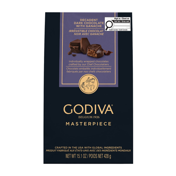 GODIVA Masterpiece Decadent Dark Chocolate with Ganache 428 g