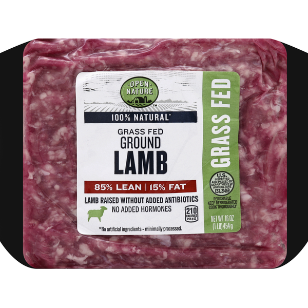 Open Nature Lamb, Ground, 85% Lean, Grass Fed