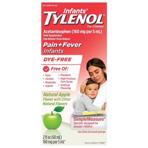TYLENOL Infants Natural Apple Flavor Pain + Fever