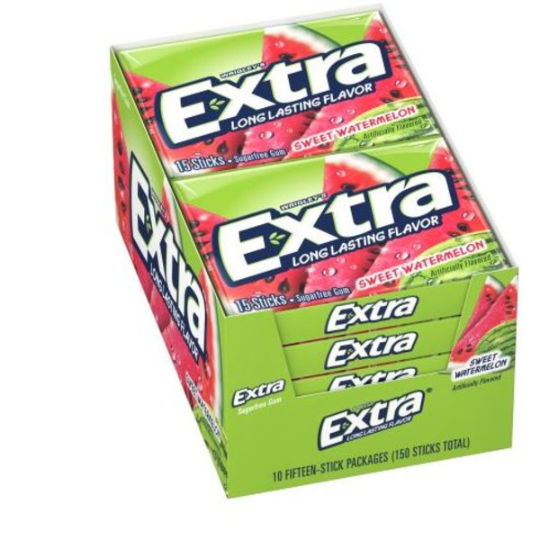 Extra - Sweet Watermelon Gum - 10/15 stick packs