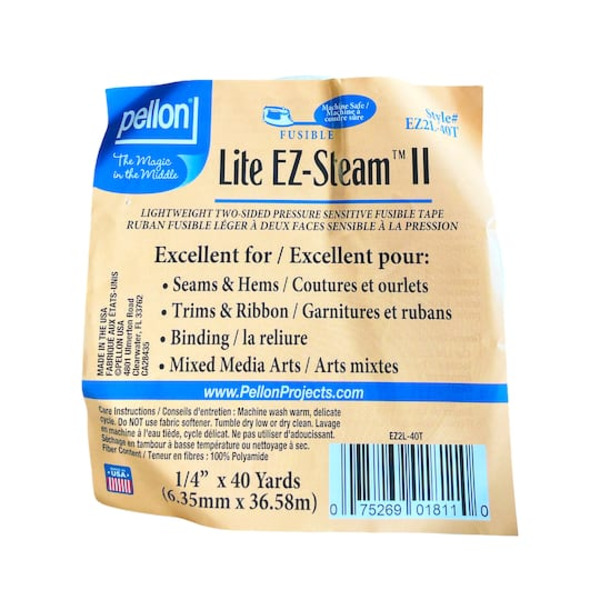 Pellon Lite EZ-Steam II Fusible Tape, 1/4"