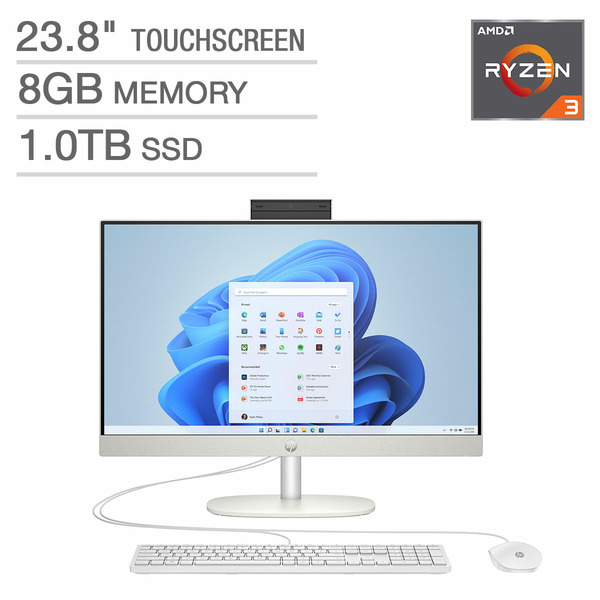 Costco HP Touchscreen AllinOne Desktop AMD Ryzen 3 7320U 1080p