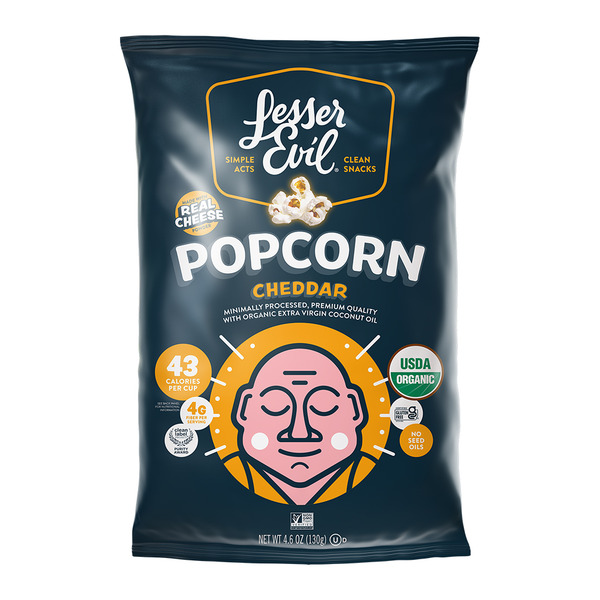 LesserEvil Organic Popcorn, Cheddar