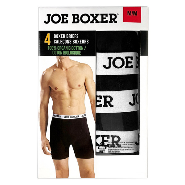 Joe Boxer Men's Organic Boxer Briefs, 4-pack