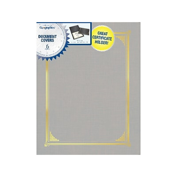 GE ographics 49323 Gray & Gold Classic Linen Document Cover