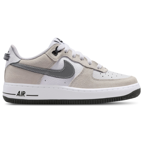 Nike Boys' Air Force 1 '07 LV8 AS Grade School Basketball Shoes, Size 7 - White/Metallic Cool Grey/Black