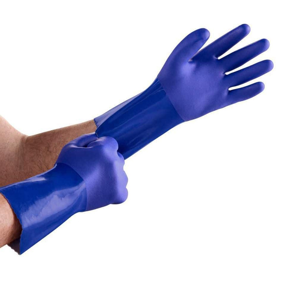 HDX Blue Long Cuff Reusable Pvc Coated - L/xl
