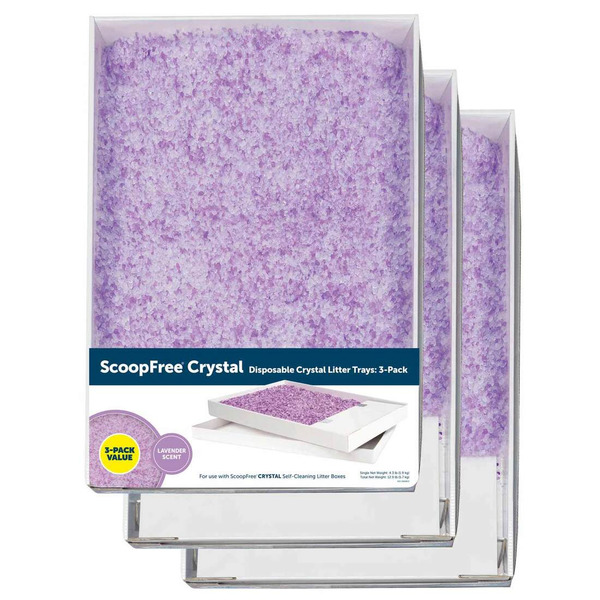 PetSafe ScoopFree® Crystal Disposable Litter Trays, Lavender Scent, 3-Pack