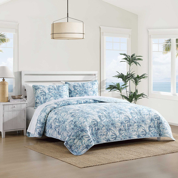Tommy Bahama Aubrey King 3-Piece Quilt Set, 104 x 96 in - Blue