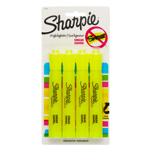 Office Depot OfficeMax Sharpie Highlighter Smear Guard CT Same