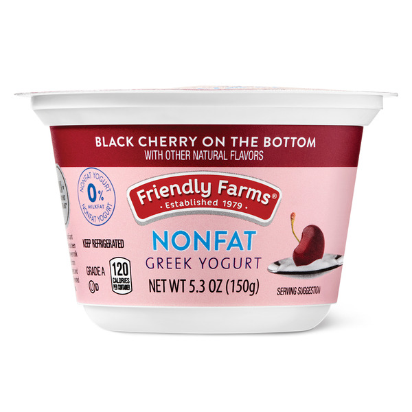 Friendly Farms Nonfat Black Cherry on the Bottom Greek Yogurt SS