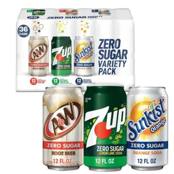 Sam's Club 7UP 7UP Sunkist and A&W Zero Sugar Soda Variety Pack