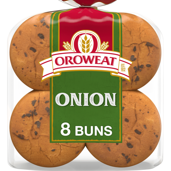 Oroweat 8 ct, Onion, Buns, Hamburger Buns, 21 oz