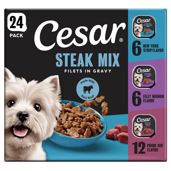 Cesar Flavor Filets in Gravy Dog Food Variety Pack