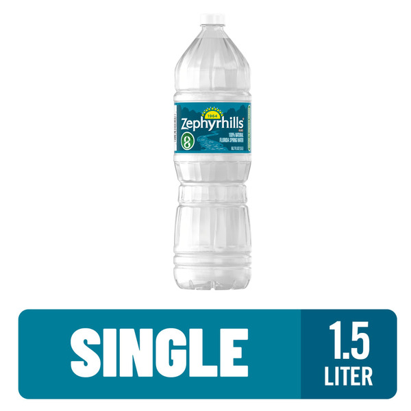 ZEPHYRHILLS Brand Florida Spring Water, 1.5-Liter, Plastic Bottle